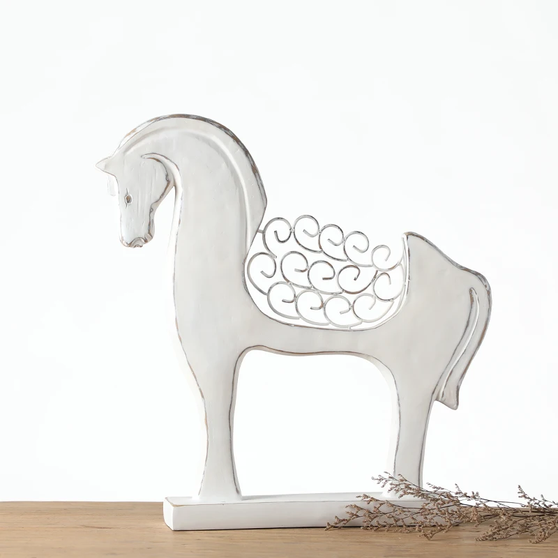 Wholesale Abstract Polyresin Horse Animal Figurine Resin White Horse sculpture