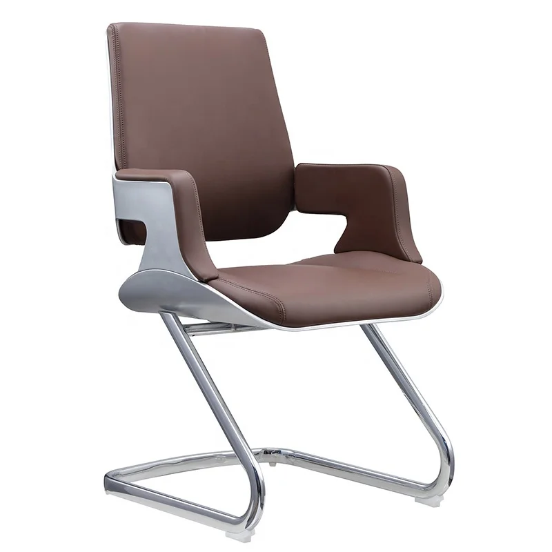 Новая модель 2021, средняя и высокая спинка, темно-коричневый синтетический поворотный офисный стул для конференц-зала с бантом