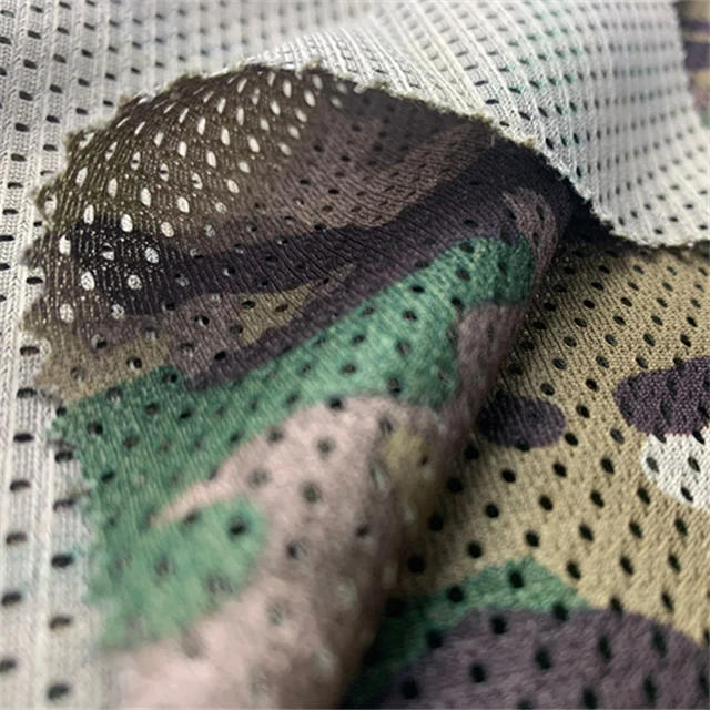 Camouflage mesh Knitting fabric  quick dry mesh fabric polyester sporting clothes mesh fabric