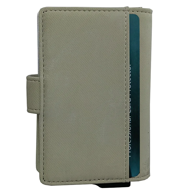 Factory Design Business Card Holder Leather Wallet Fashion Automatic Pop Up Rfid Card Holder