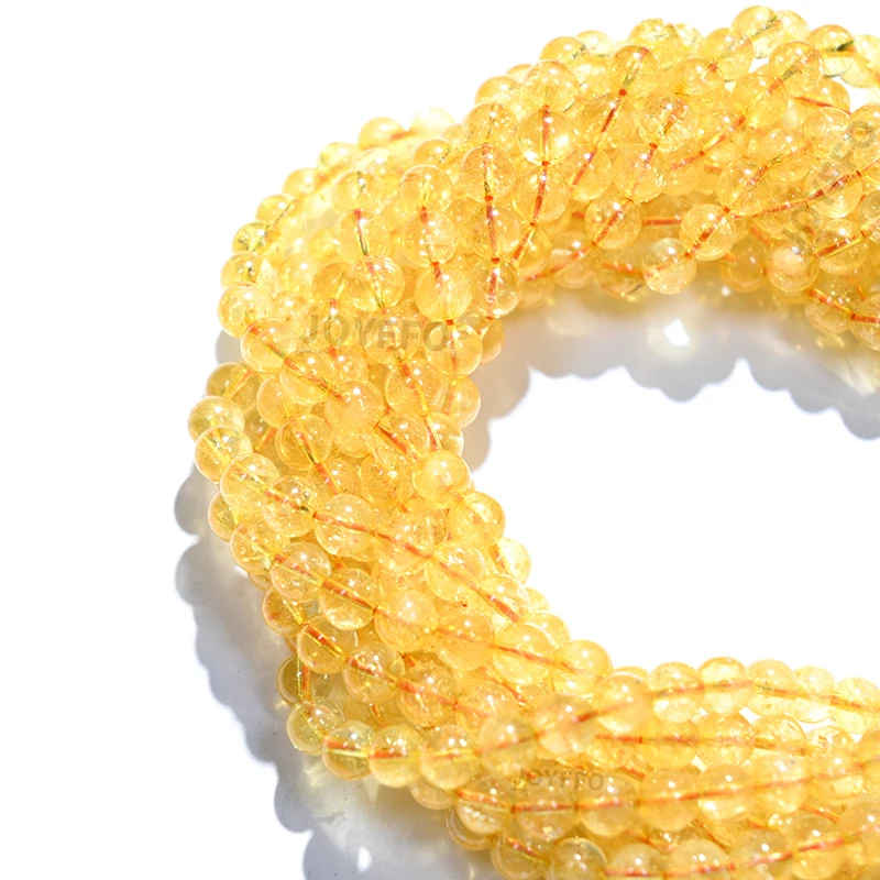 Wholesale Special 4mm 6mm 8mm 10mm Round Loose Stone Beads Yellow Natural Stone For Jewelry Making DIY Crafts Design