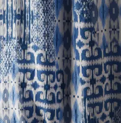 Wholesale Women Blue And White Pattern Corset Chiffon Long Sleeved Blouse