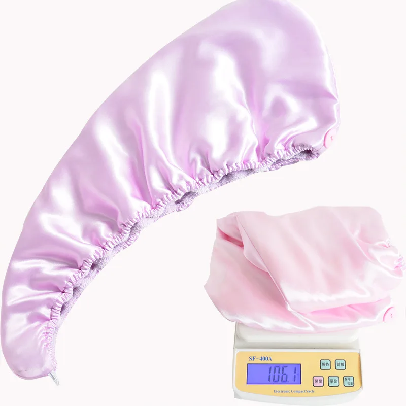 custom double layer satin silk microfiber coral fleece hair towel quick drying wrap bath shower head towel