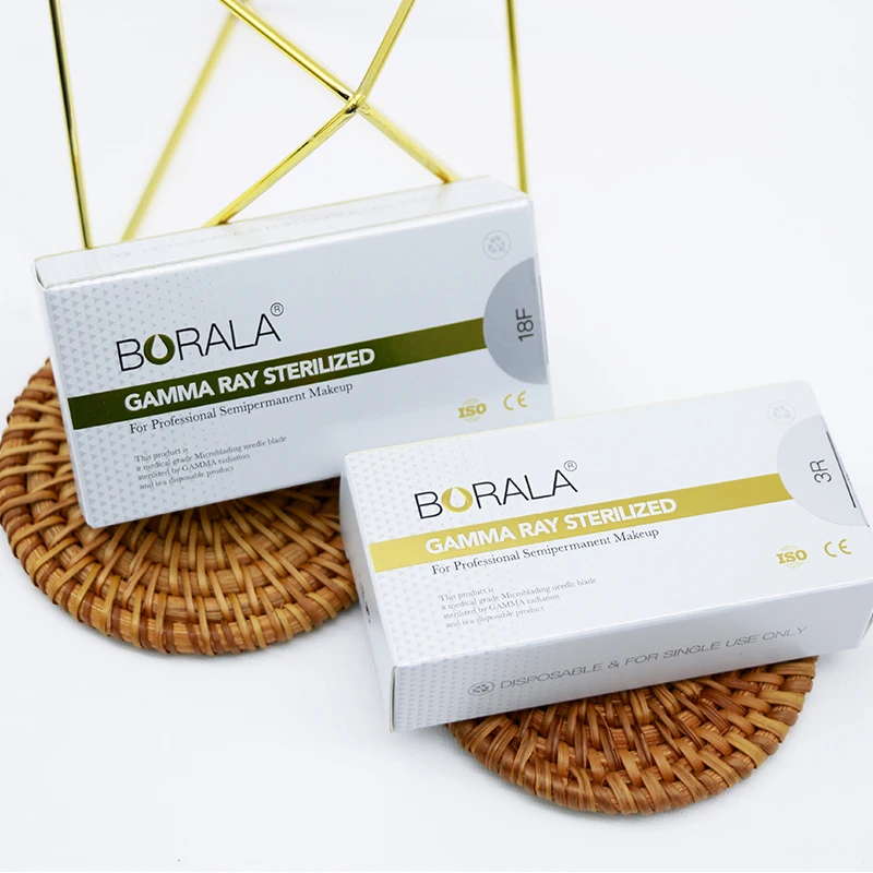 0.18mm Black Flex7 9 11 12 14 16 18 21U Pins Permanent Makeup Tebori Eyebrow Tattoo Needles Blade Microblading For Tattoo