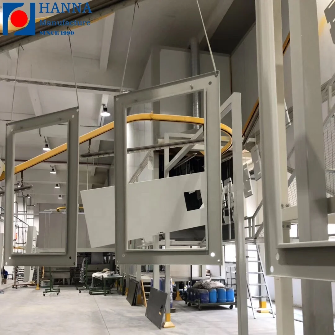 Dipping tank powder coating spray equipment with PLC control system for aluminum profile/steel door/cabinet