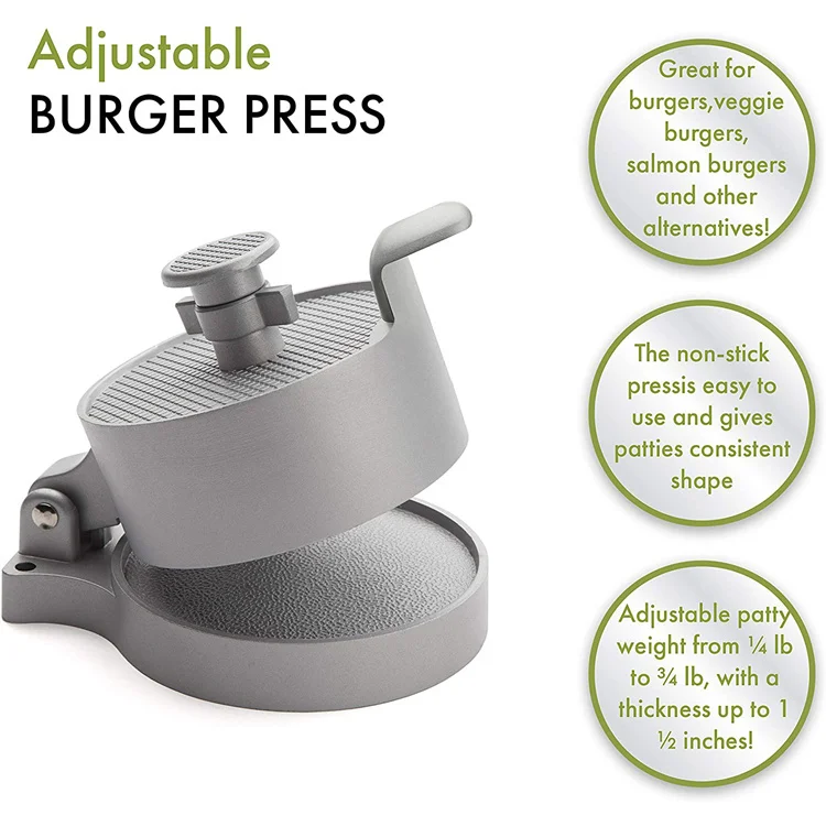 Aluminum Alloy Hamburger Press Tool Meat Maker Beef Makers Mold Burger Tools With 50 Pcs Wax Papers
