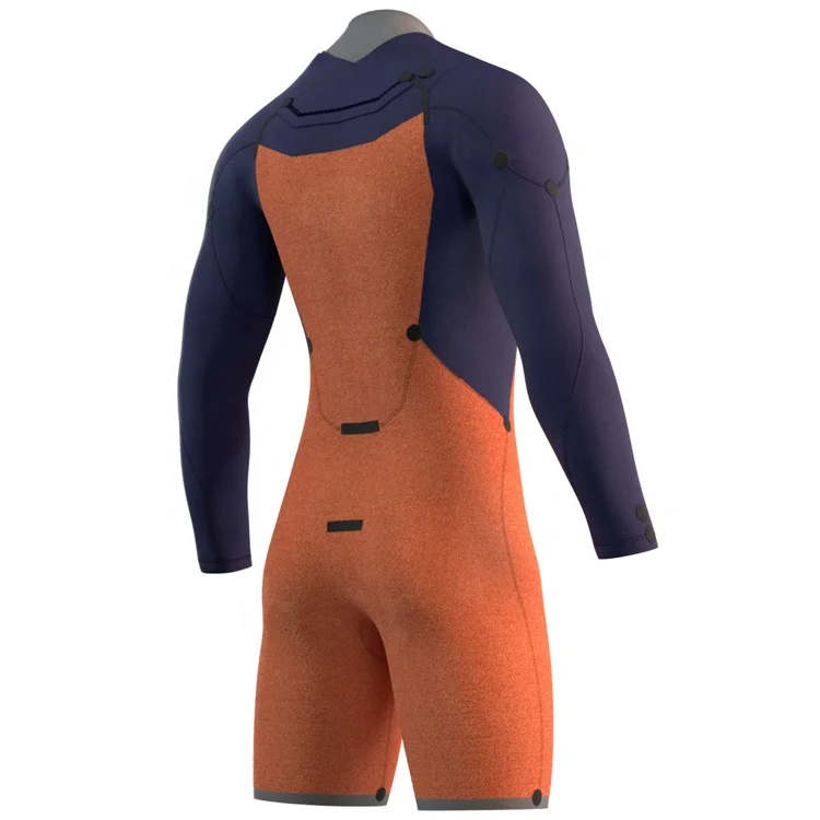 DIVESTAR Surfing Neoprenanzug Factory Price Mens Wetsuit 3/2mm Front Zip Long Sleeve Shorty Surf Wetsuit