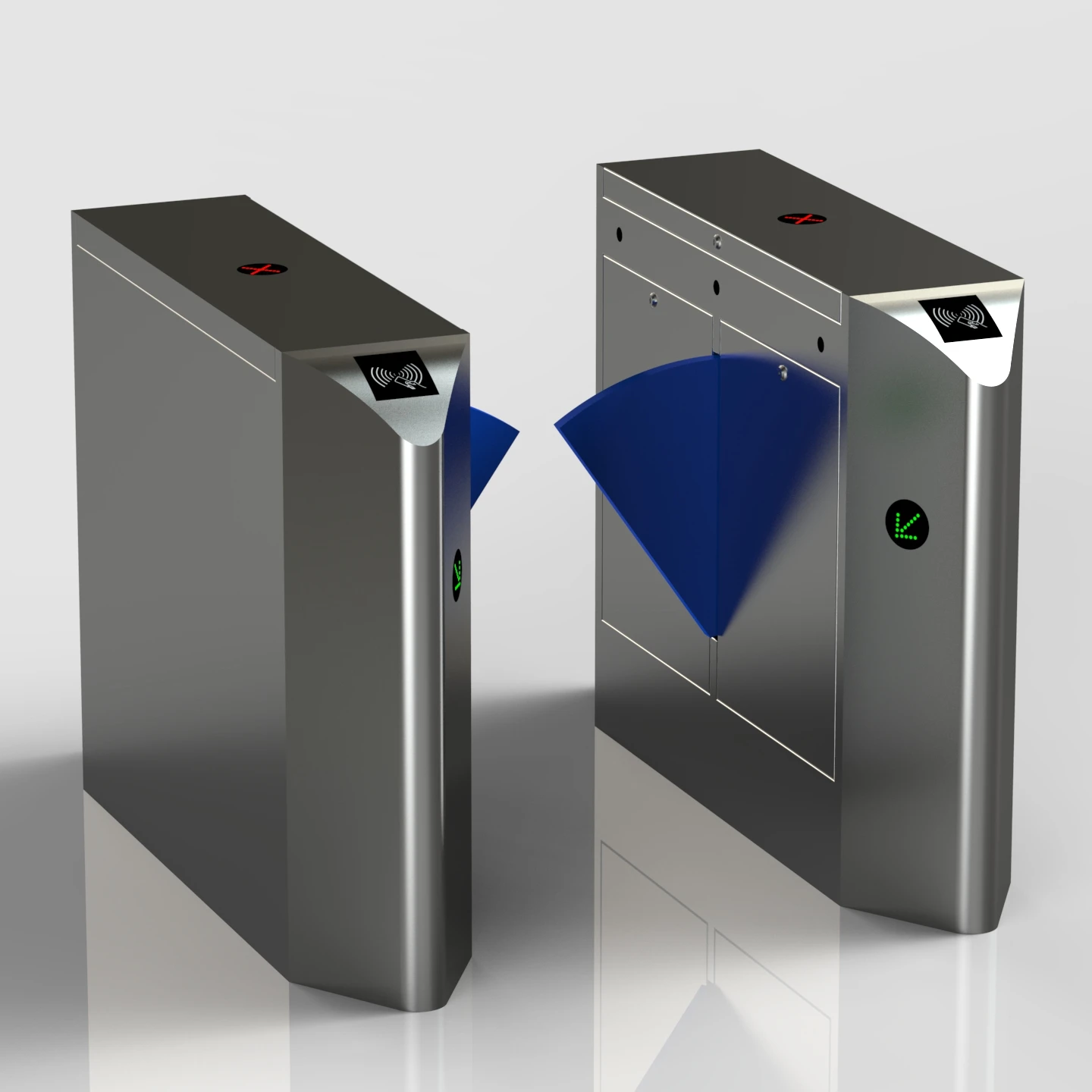 GYM Or Office Building QR Code Reader High Security Flap Swing Turnstile