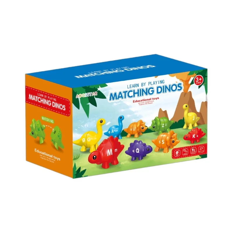 Counting Dinosaur Toys Matching Double Sided Dino Game Montessori Color Cognitive Match Fine Motor Development Toy