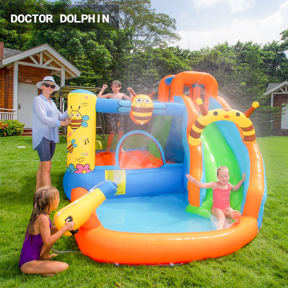 Надувной домик Doctor Dolphin Bee Orange Cartoon Pool Outdoor Design водные горки надувной замок
