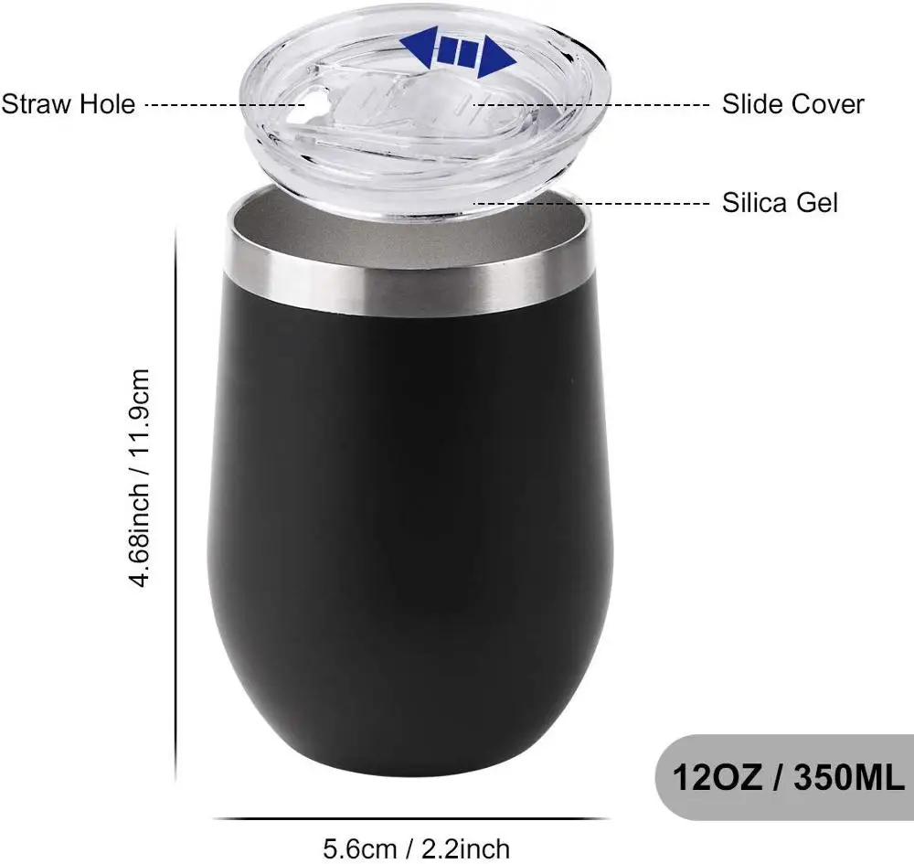 Amazon Hot Selling 9oz 12 oz 16oz Thermal Double Wall Vacuum Insulated Travel Gold Wine Tumbler Cups In Bulk for Coffee Tea