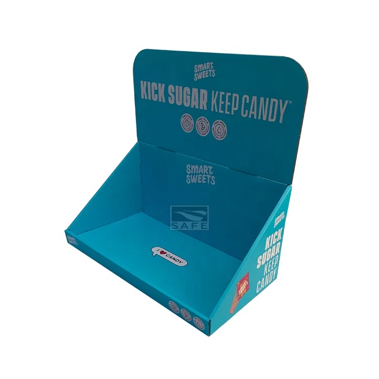 Hot Selling Oem Cardboard Counter Display for Candy Corrugated Table Display Box