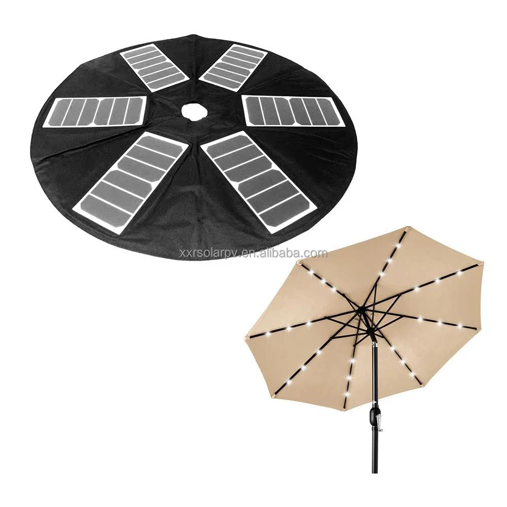 Outdoor umbrella model 70W 18v Custom Solar Panel Umbrella design Charger for Power Supply on outdoor restaurant, balcony, yard