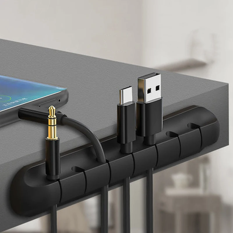 DS1748 наушник автомобильный держатель провода для наушников USB кабель передачи данных намотка гибкий шнур управления зажимы силиконовый Кабельный органайзер
