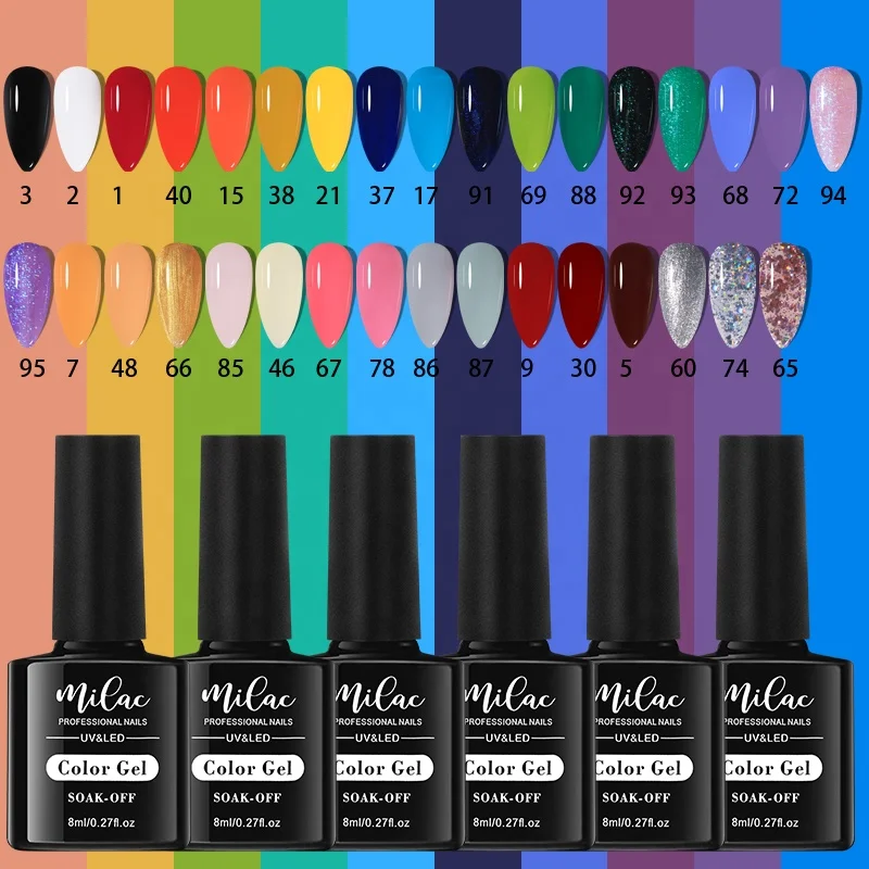 36PCS/SET 33Color Nail Gel Polish Set Kits Base Top Coat Varnish Soak Off UV Gel LED Semi Permanent All For Manicure Nail Art