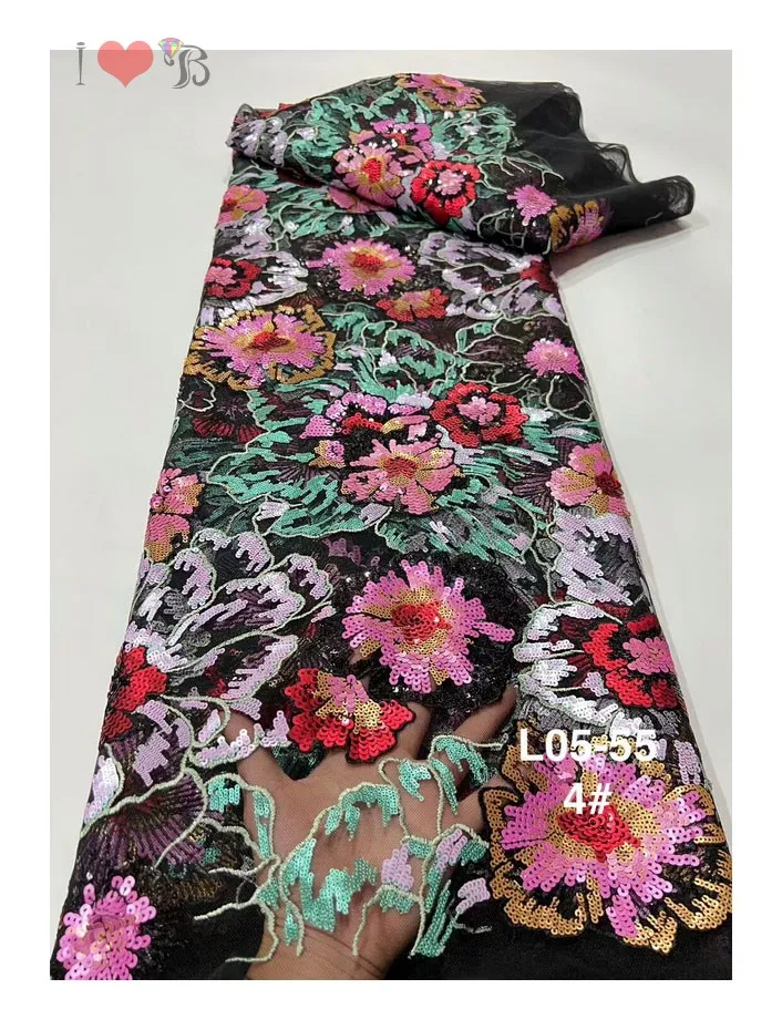 fashion floral sequins lace fabric for dubai lace fabric market