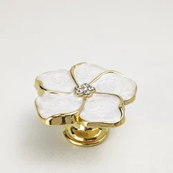 enamel flower drawer knobs cabinet handle M4 screw