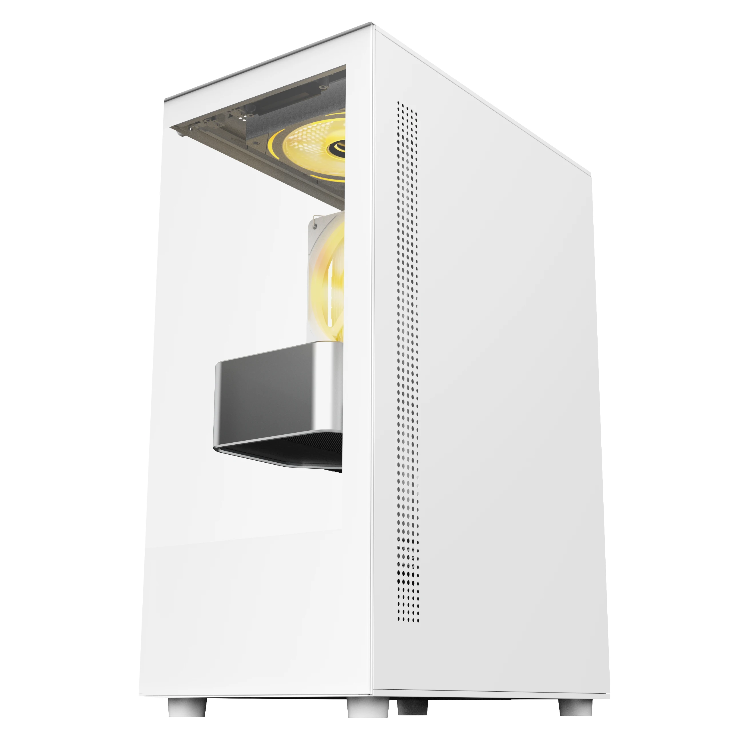 Direct factory  price full-view ATX computer gaming case double side tempered glass PC customized case