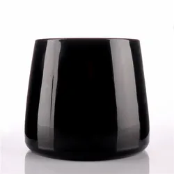 BOYE Wholesale New Design Unique Shaped Luxury Black Empty Soy Candle Glass Jars For Candle Making