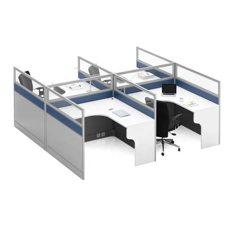 modular office furniture staff workstation and partition with screen