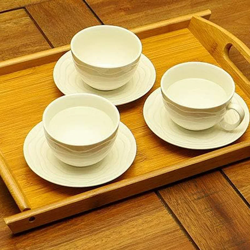 Bamboo Breakfast Wood Table Laptop Desk Bed Table Coffee Tea Food Serving Tray Set Bamboo Serving Tray