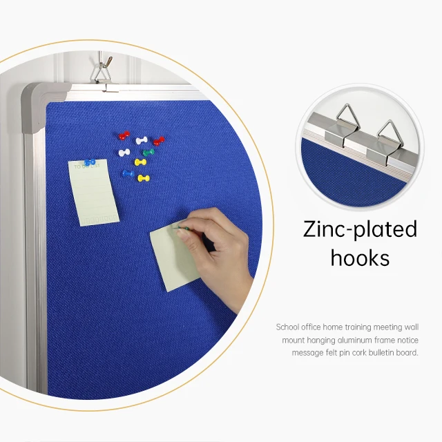 Двухсторонняя доска объявлений, дизайн с алюминиевой рамкой, цветная ткань