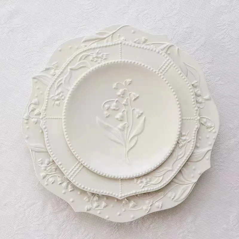 Automatic KOREAN White Dinner Sauce Nordic Ceramic Plates Porcelain Dish Plate For Wholesale