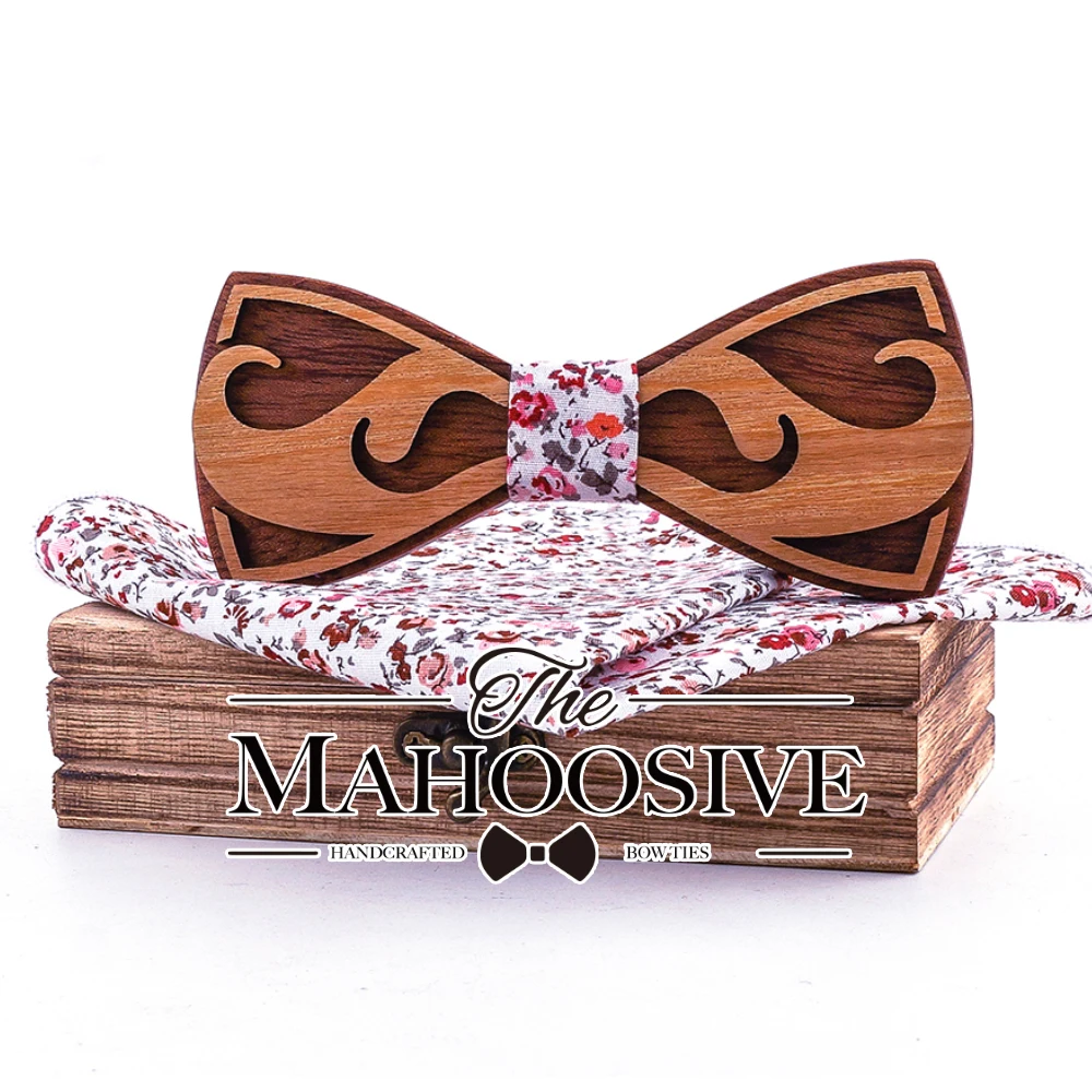 wooden bow tie Men Bowtie Newest Butterfly Knot Mens Accessories Wood Cravat Formal Commercial Suit Wedding Set