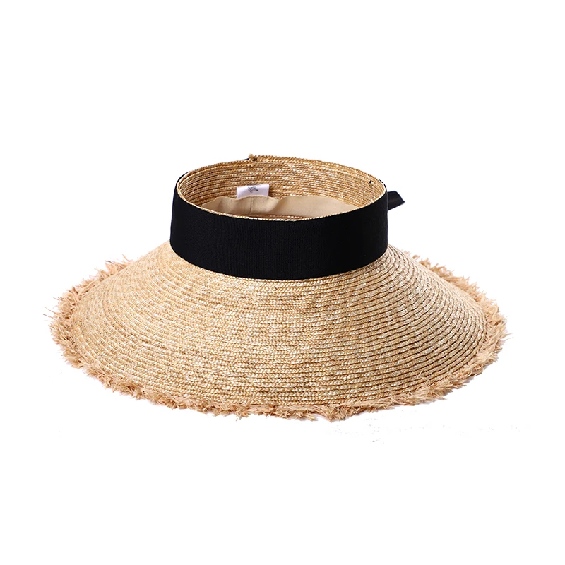 100% соломенная шляпа с козырьком и полями натуральным солнцем пляжный однотонный дизайн для спорта катания на лыжах открытом воздухе летнее использование