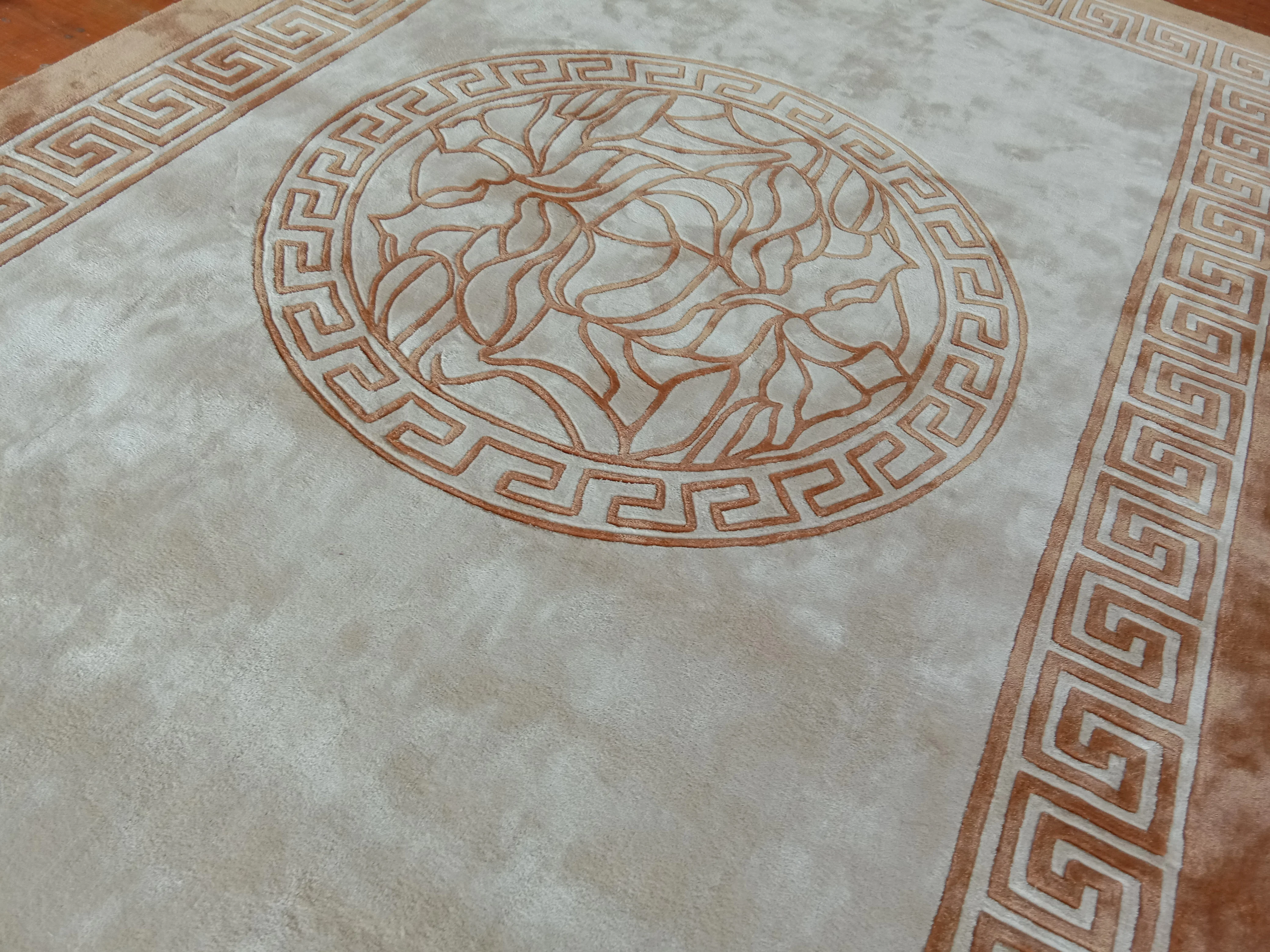 Black color popular design cotton viscose luxury area rugs and carpets wool carpet