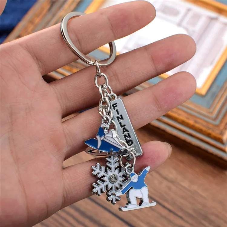 2022 Attractive Style Tourist Souvenir Zinc Alloy Key Chains, Finland Tourist Tag Keychain Souvenirs