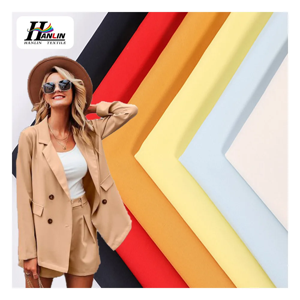 China textiles factory custom 2 layer fabric 95% polyester 5% spandex 180-250gsm fabrics for suits