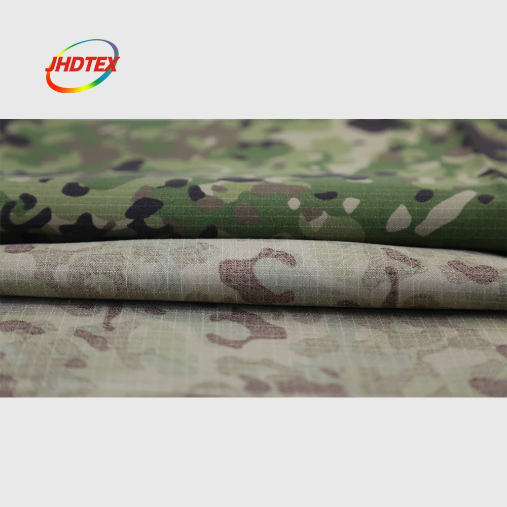 JHDTEX waterproof ballistic kordura multicam nylon cotton ripstop camouflage fabric texture