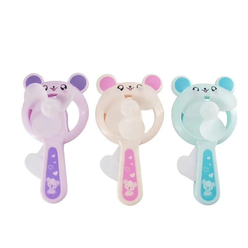 Best Selling Factory Direct High Quality Summer Toy Lovely Bear Mini Hand Press Fan Candy Toys for Kids