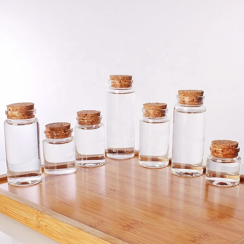 Fancy Food Grade Glass Honey Jar Food Storage Tank Round Wishing Bottles With Wood Cork Lid