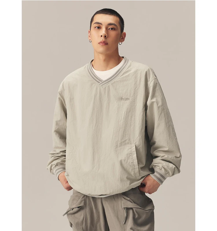 High Quality Latest Design Custom Logo Windbreaker Nylon Pullover Jacket