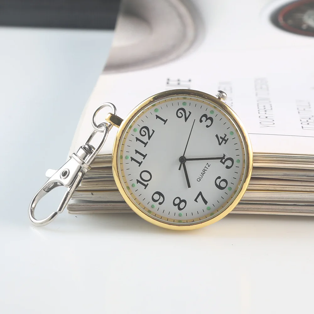 Wholesale Big Dial Clear Elderly Children Nurse Doctor Pocket Watch Couples Hanging Watch Big Digital Keychain Watch