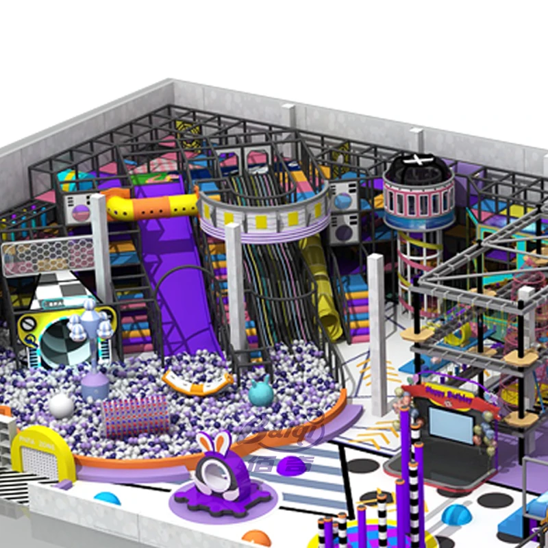 BAIQI indoor amusement park  trampoline park plastic slide equipment outdoor playground indoor playground equipment for children