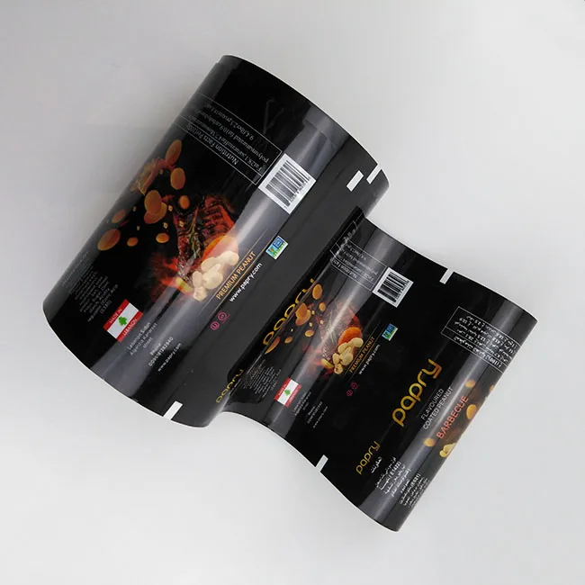 Printed flexible packaging film custom Logo printed plastic film roll for biscuit snacks packaging