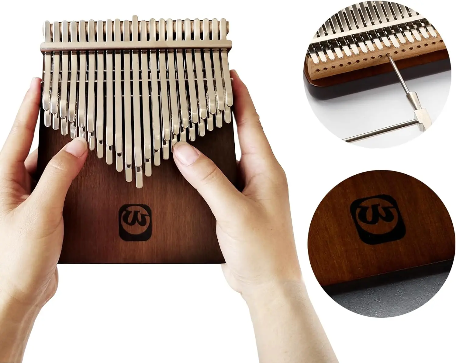 Kalimba Thumb Piano 42 Keys, Flat-board Finger Piano Walnut Wood Marimba Music Gifts with Song Book and Tune Hammer WALTERT