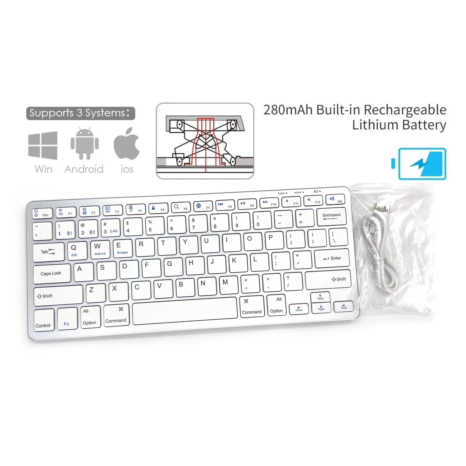 Amazon Top Seller English Feel Laptop Rechargeable Magic Keyboard For Ipad Pro 12.9