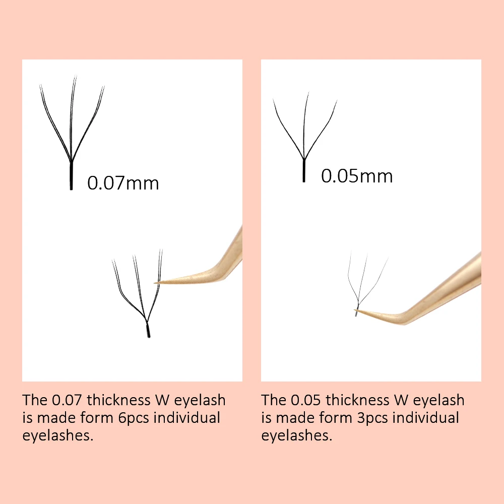 Professional Private Label Easy Fan Volume Fans 3D Clover Eyelashes 0.05mm Fast Fanning W Lashes Extensions Dark Black Soft lash