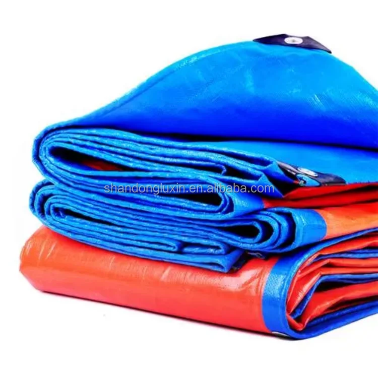 China Heavy Duty Factory Customized Double Waterproof Pe Tarpaulin Large Plastic Canvas Eyelet Pe Tarpaulins