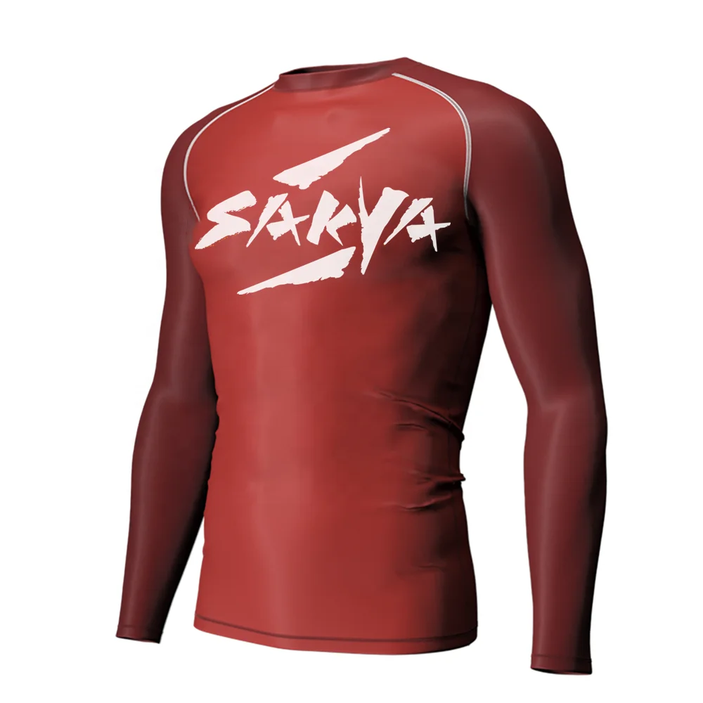 Plain Rash Guards No Gi Long Sleeve MMA Compression Shirt Rashguards For BJJ Rash Guards