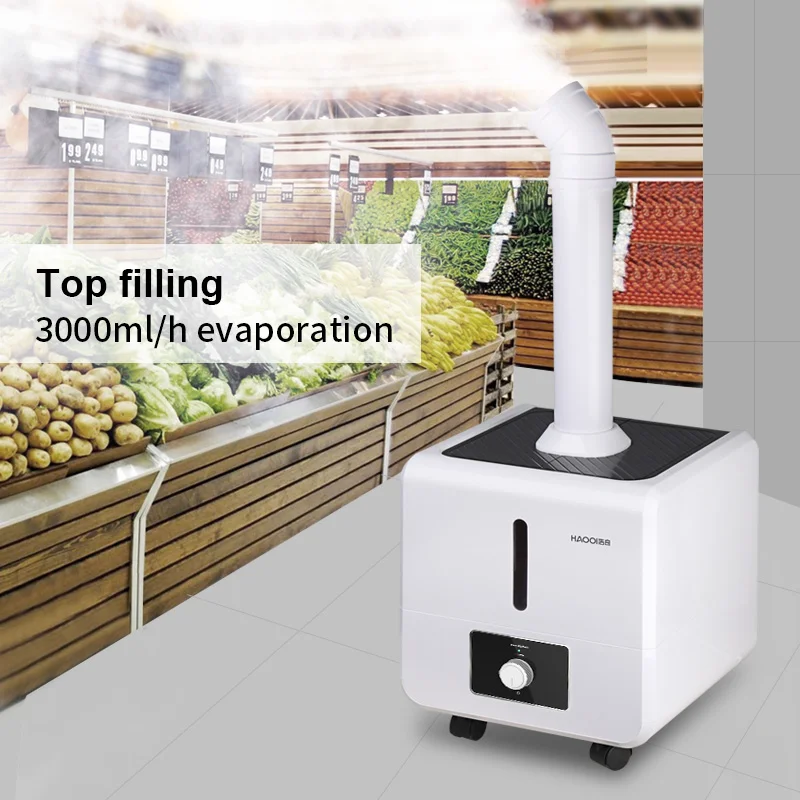 CE Large 16L Industrial Ultrasonic Fog Air Humidifier Machine with Auto refilling Device for Mushroom 3000ml/h Evaporation