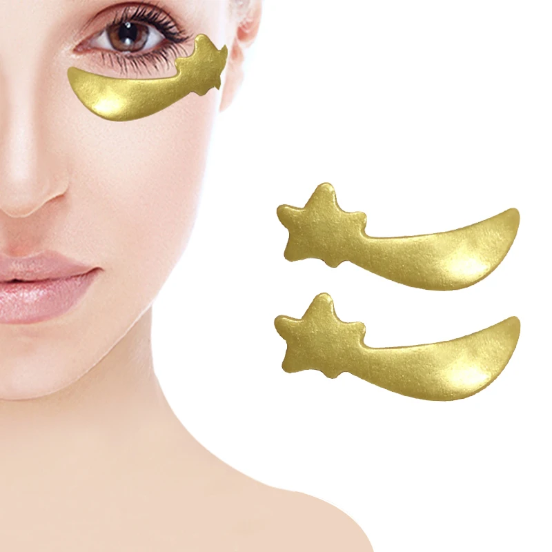 Anti Wrinkle Star Gel Collagen Crystal Cooling Hydrogel Moisture 24k Gold Powder Under Eye Mask