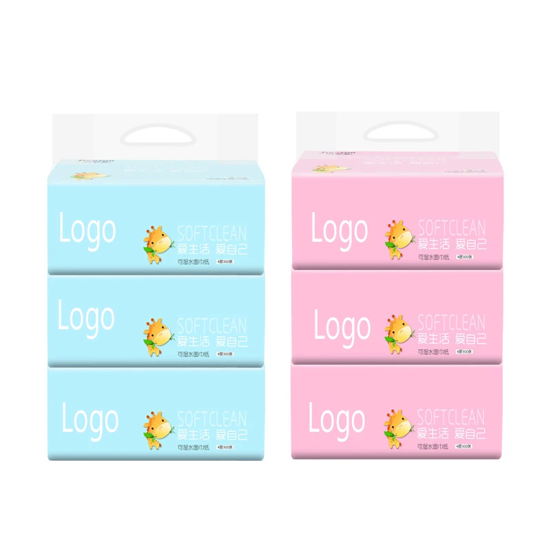 Skin-friendly Feel Facial Tissues Custom Pattern Super Comfortable Bamboo Tissue