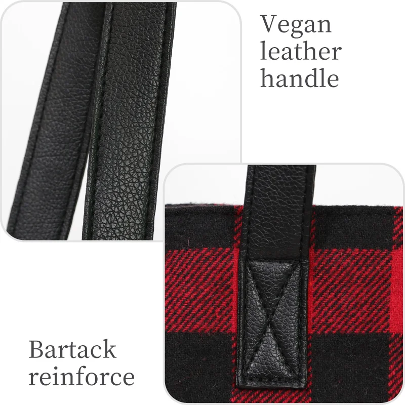 classical plaid deep tote bag large cotton checked shoulder bag custom printed tote bag with logo