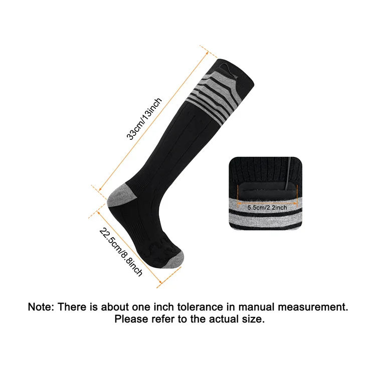 Mydays Tech Wholesale 3 Heat Settings Rechargeable USB Battery Electric Heated Heating Ski Socks