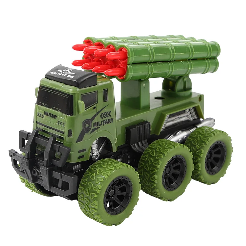 Mini Inertia Fun Toys - Sanitation Truck, Military Vehicle, Fire Engine, Excavator